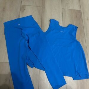 Lululemon Blue Leggings and Tank Set size 6